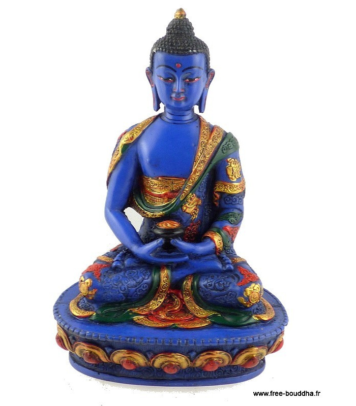 Bouddha de Médecine statuette peinte à la main BLUEB1 Bouddha de Médecine statuette peinte à la main BLUEB1