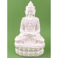 Statuette Bouddha blanc en résine peinte Statuettes Bouddhistes WHITEB