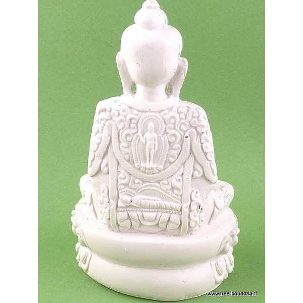 Statuette Bouddha blanc en résine peinte Statuettes Bouddhistes WHITEB