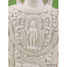 Statuette Bouddha blanc en résine peinte Objets rituels bouddhistes WHITEB