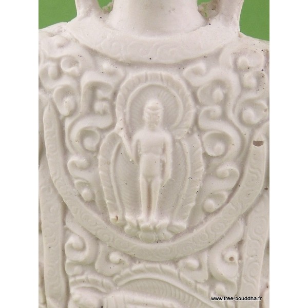 Statuette Bouddha blanc en résine peinte Statuettes Bouddhistes WHITEB