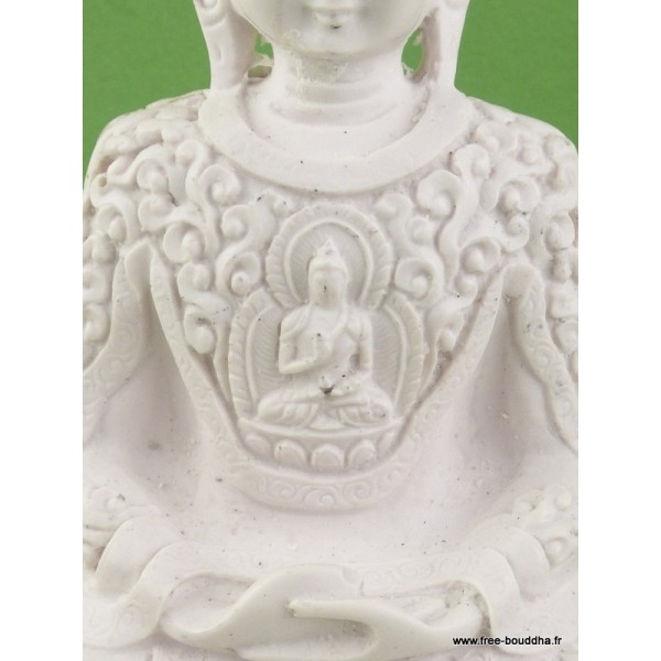 Statuette Bouddha blanc en résine peinte Statuettes Bouddhistes WHITEB