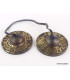 Tingshas tibétaines en Bronze Signes auspicieux Tingsha tibétaine cymbales TTD2