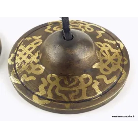 Tingshas tibétaines en Bronze Signes auspicieux - Objets rituels bouddhistes