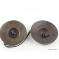 Tingshas tibétaines en Bronze Signes auspicieux Tingsha tibétaine cymbales TTD2