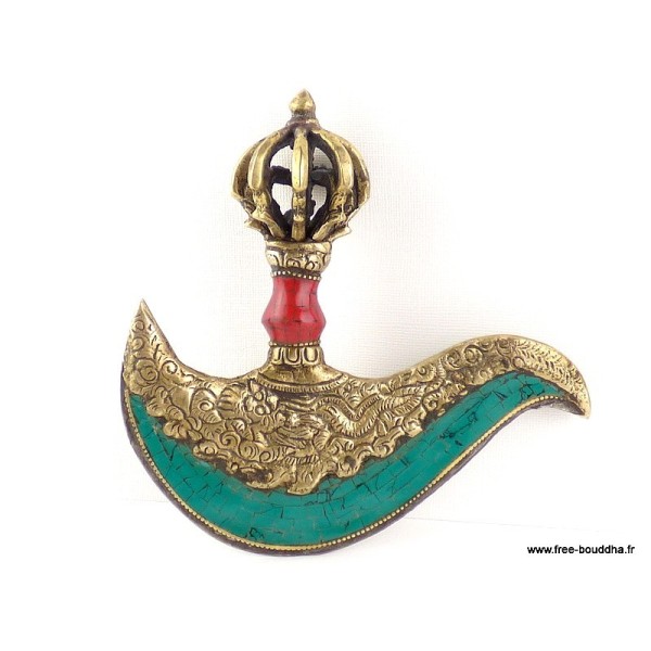 Kartika tibétain (drigug) serti de turquoises Kartika Tibétain Bouddhiste KART1