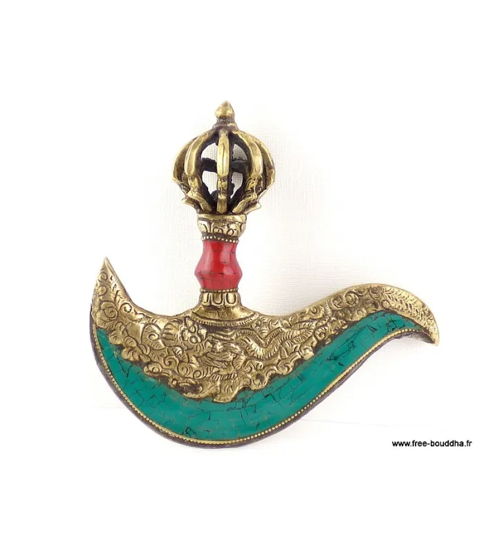 Kartika tibétain (drigug) serti de turquoises - Kartika Tibétain Bouddhiste