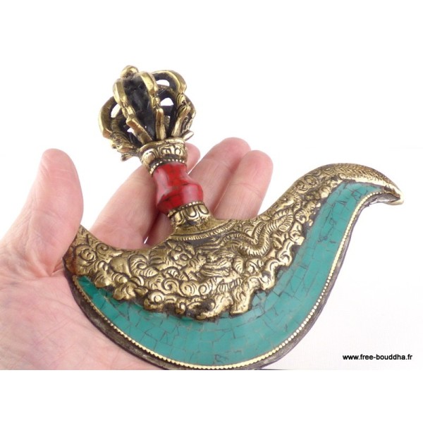 Kartika tibétain (drigug) serti de turquoises Kartika Tibétain Bouddhiste KART1