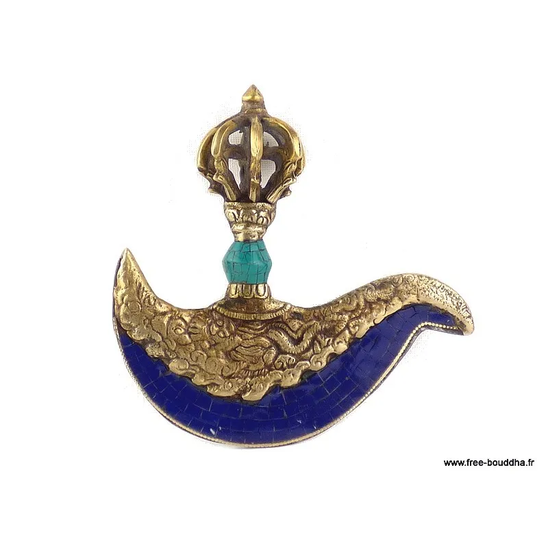 Kartika tibétain (drigug) serti de Lapis lazuli - Kartika Tibétain Bouddhiste