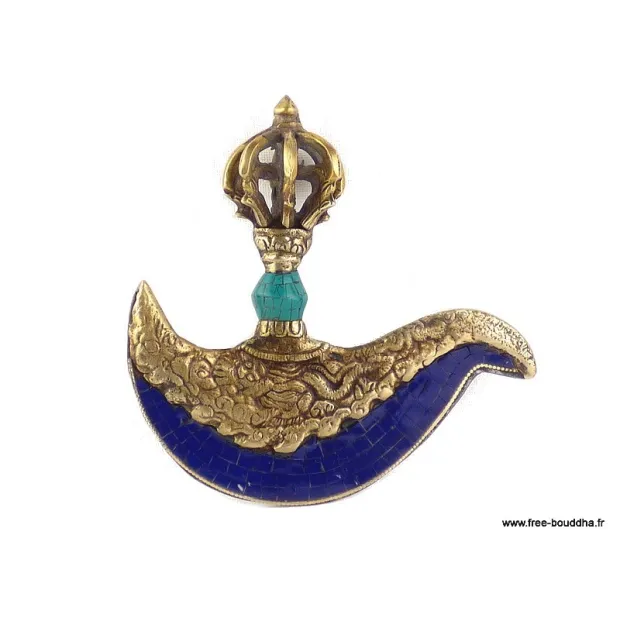 Kartika tibétain (drigug) serti de Lapis lazuli - Kartika Tibétain Bouddhiste