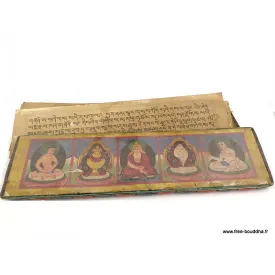 Livre de prières bouddhiste ou de moine en turquoise - Livre de prières bouddhistes