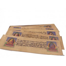 Livre de prières bouddhiste, livre de moine en turquoise Objets rituels bouddhistes ref 3794.5