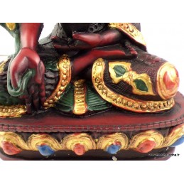 Statuette Bouddha peinte à la main Artisanat tibétain bouddhiste ref STV5