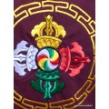 Housse de coussin Dorjé vajra brodé bordeau Housse de coussin bouddhiste HCB2