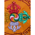 Housse de coussin Dorjé vajra brodé safran - Housse de coussin bouddhiste
