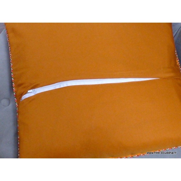 Housse de coussin Dorjé vajra brodé safran Housse de coussin bouddhiste HCB3