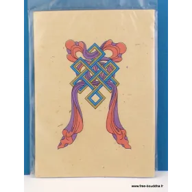 Carte postale tibétaine Noeud sans fin - Cartes postales bouddhistes