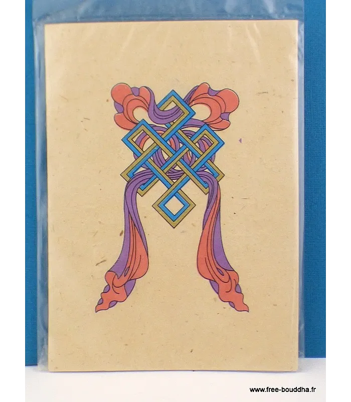 Carte postale tibétaine Noeud sans fin - Cartes postales bouddhistes