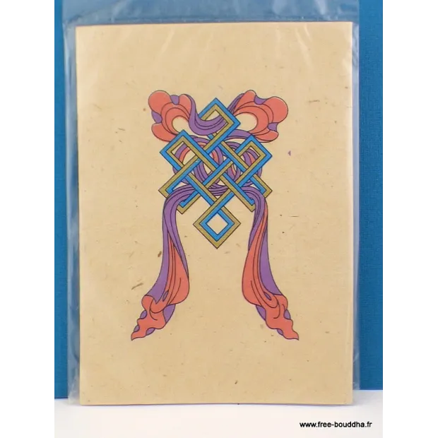 Carte postale tibétaine Noeud sans fin - Cartes postales bouddhistes