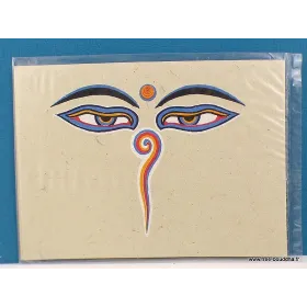Carte postale Yeux de Bouddha - Cartes postales bouddhistes