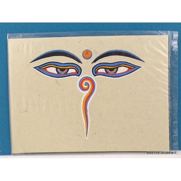 Carte postale Yeux de Bouddha - Cartes postales bouddhistes