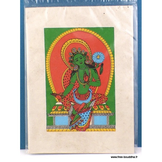 Carte postale népalaise Tara Verte Cartes postales bouddhistes CPT9