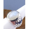 Bague chevalière pour Homme en Pierre de lune Bagues pierres naturelles KB19