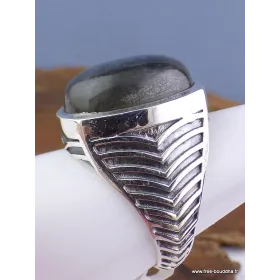Chevalière pour HOMME en Labradorite - Bijoux en Labradorite Bleue