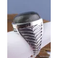 Chevalière pour HOMME en Labradorite - Bijoux en Labradorite Bleue