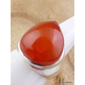 Bague Cornaline asymétrique T 53 Bagues pierres naturelles F61.11