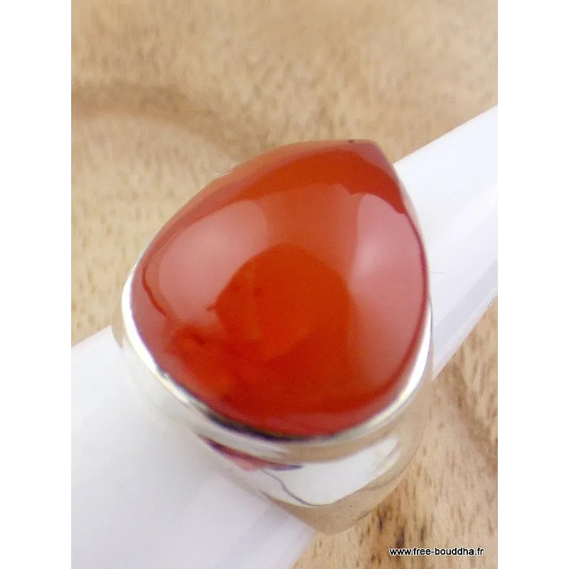Bague Cornaline asymétrique T 53 - Bagues pierres naturelles