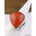 Bague Cornaline asymétrique T 53 - Bagues pierres naturelles
