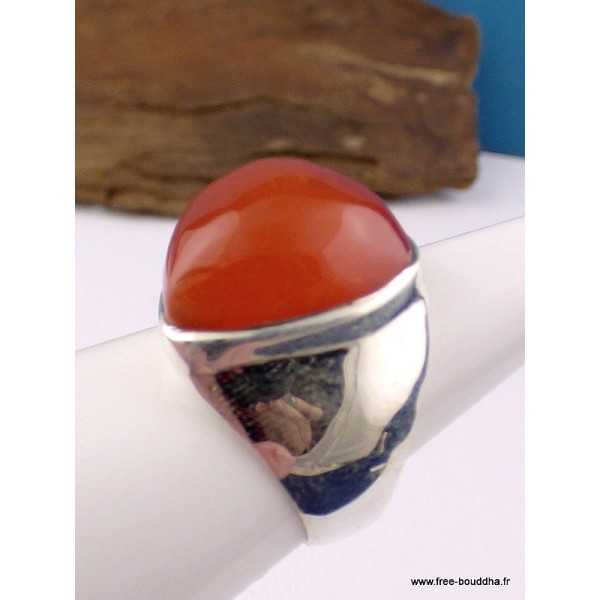 Bague Cornaline asymétrique T 53 Bagues pierres naturelles F61.11