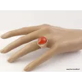 Bague Cornaline asymétrique T 53 - Bagues pierres naturelles