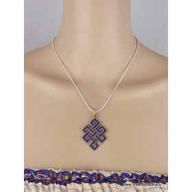 Pendentif Noeud sans fin en lapis lazuli Pendentifs tibétains bouddhistes ref 3505