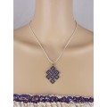 Pendentif Noeud sans fin en lapis lazuli Pendentifs tibétains bouddhistes ref 3505
