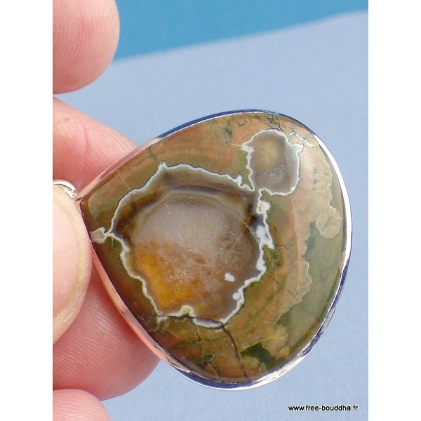 Pendentif Rhyolite forme goutte Pendentifs pierres naturelles CZ73.3