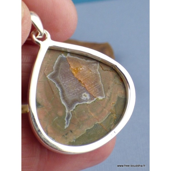 Pendentif Rhyolite forme goutte Pendentifs pierres naturelles CZ73.3