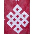 Tenture bouddhiste Noeud sans fin en soie rouge Tentures tibétaines Bouddha TTS1