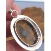 Pendentif en Jaspe Pilbara noir bronze facetté Pendentifs pierres naturelles BZ41.2