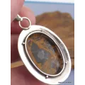 Pendentif en Jaspe Pilbara noir bronze facetté - Pendentifs pierres naturelles