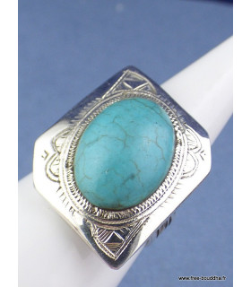 Bague TOUAREG en TURQUOISE T 59 63 Bijoux ethniques Touareg TOUA52