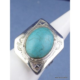 Bague TOUAREG en TURQUOISE T 59 Bijoux ethniques Touareg TOUA52