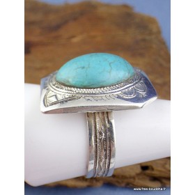 Bague TOUAREG en TURQUOISE T 59 Bijoux ethniques Touareg TOUA52