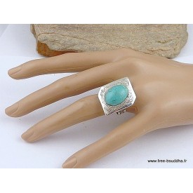 Bague Touareg Turquoise véritable taille 58 en argent 925