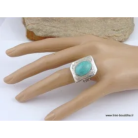 Bague TOUAREG en TURQUOISE T 59 63 - Bagues pierres naturelles