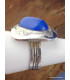 Bague ethnique Touareg Calcédoine bleu T 59 Bijoux ethniques Touareg TOUA48