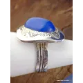 Bague ethnique Touareg Calcédoine bleu T 59 - Bagues pierres naturelles