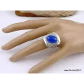 Bague ethnique Touareg Calcédoine bleu T 59 - Bagues pierres naturelles