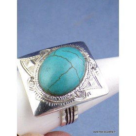 Bague Touareg en Turquoise T 63 Bijoux ethniques Touareg TOUA53